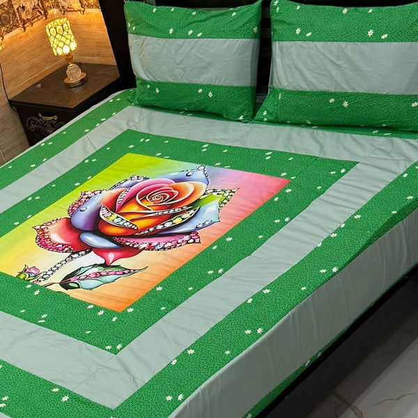 Digital gold panel bedsheet