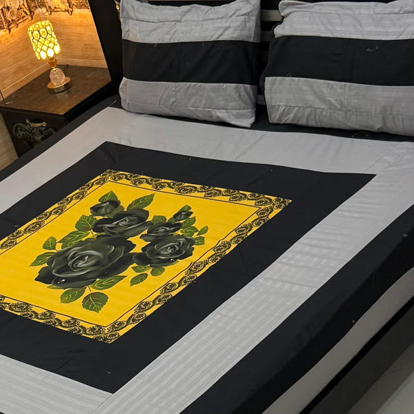Digital gold panel bedsheet