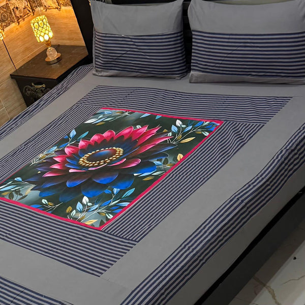 Digital gold panel bedsheet