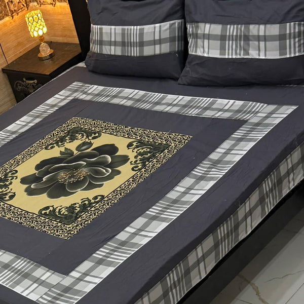 Digital gold panel bedsheet