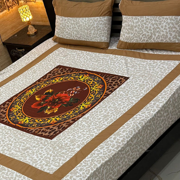 Digital gold panel bedsheet