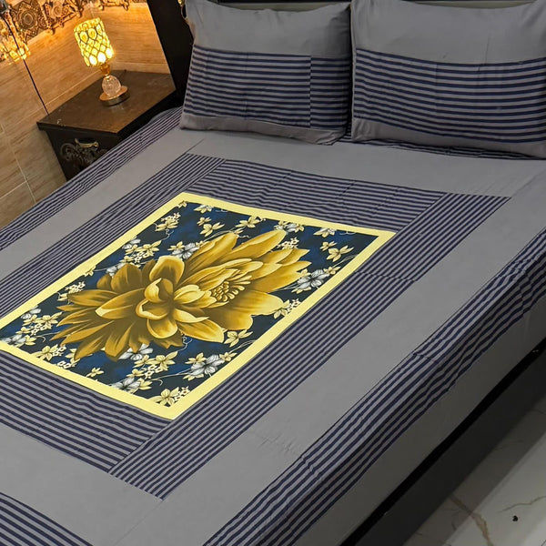 Digital gold panel bedsheet