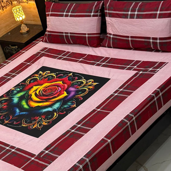 Digital gold panel bedsheet