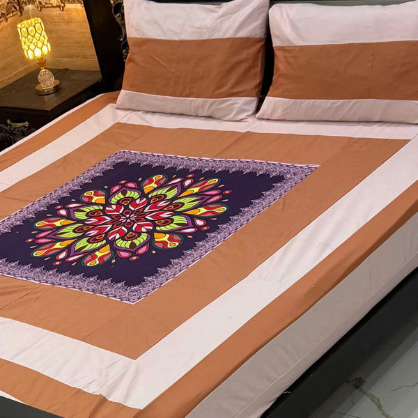 Digital gold panel bedsheet