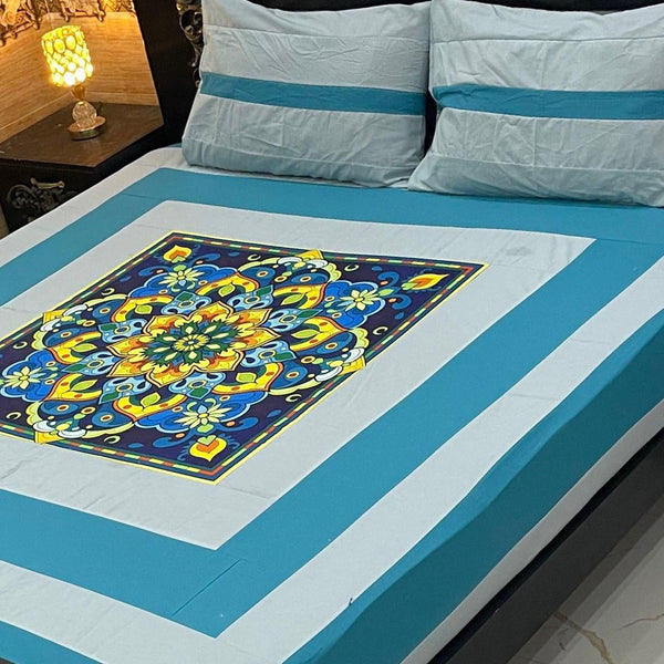 Digital gold panel bedsheet